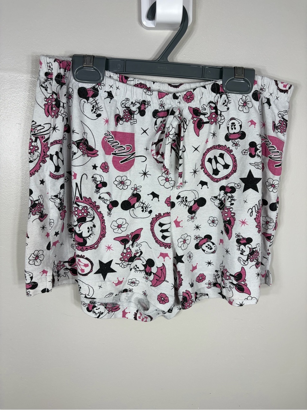 Disney Minnie Mouse Pajama Shorts Girls L 11/13 Pink Lounge Sleep Shorts
